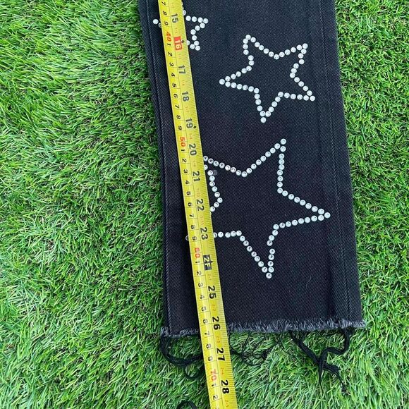 Simple society black white rhinestone star denim jeans size 00/23 - Picture 6 of 7